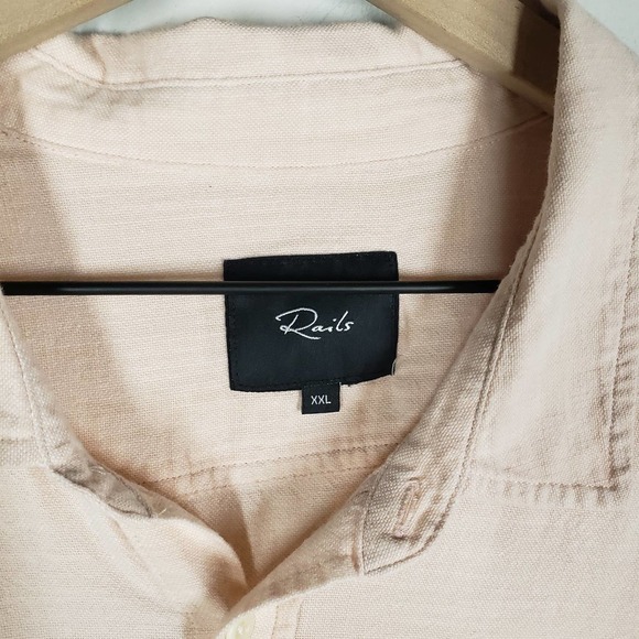 Rails Wyatt Dress‎ Shirt Button Front Men's XXL Coral Pink - Picture 4 of 12